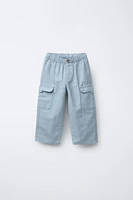 LINEN BLEND CARGO PANTS