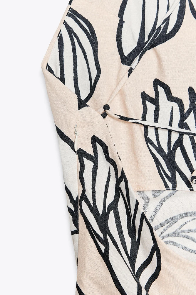OPEN BACK LINEN TOP