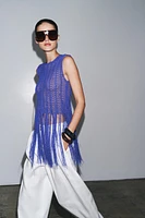 TOP EN MAILLE CROCHET FRANGES