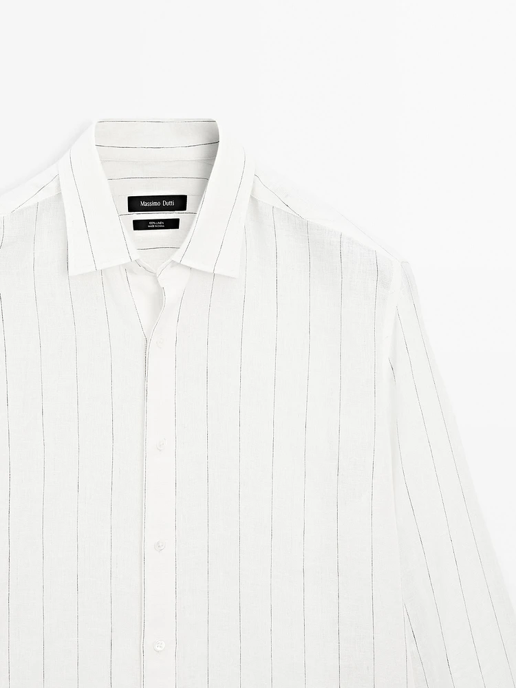Chemise à rayures tennis 100 % lin