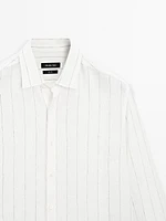 Chemise à rayures tennis 100 % lin