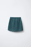 FLORAL CROCHET KNIT SKIRT