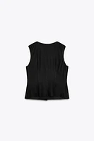 TOP GILET CROISÉ AVEC LIN