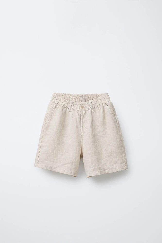 100% LINEN SHORTS