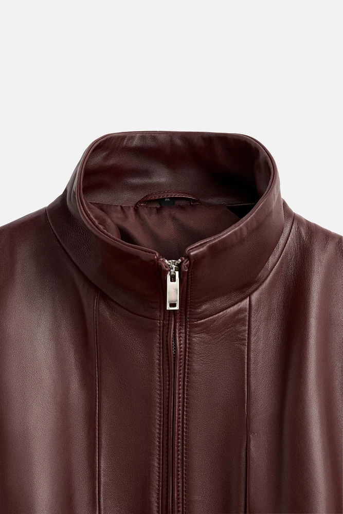 RELAXED FIT LEATHER JACKET