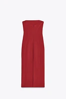 STRAPLESS CREPE DRESS