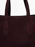 Half icon split suede bag