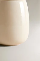 PLAIN STONEWARE TEACUP WITH LID