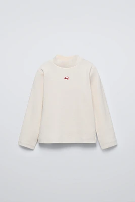 EMBROIDERED RIBBED T-SHIRT