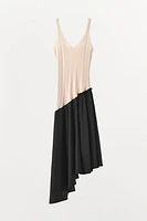 ROBE MI-LONGUE EN MATIÈRES VARIÉES