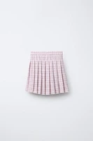 PLEATED TEXTURED WEAVE SKIRT
