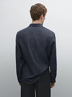 Slim fit faded 100% linen shirt