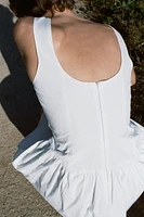 ROBE EN POPELINE AVEC DENTELLE