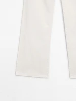 High-waist straight fit denim trousers