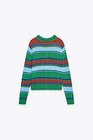 STRIPED POLO CARDIGAN