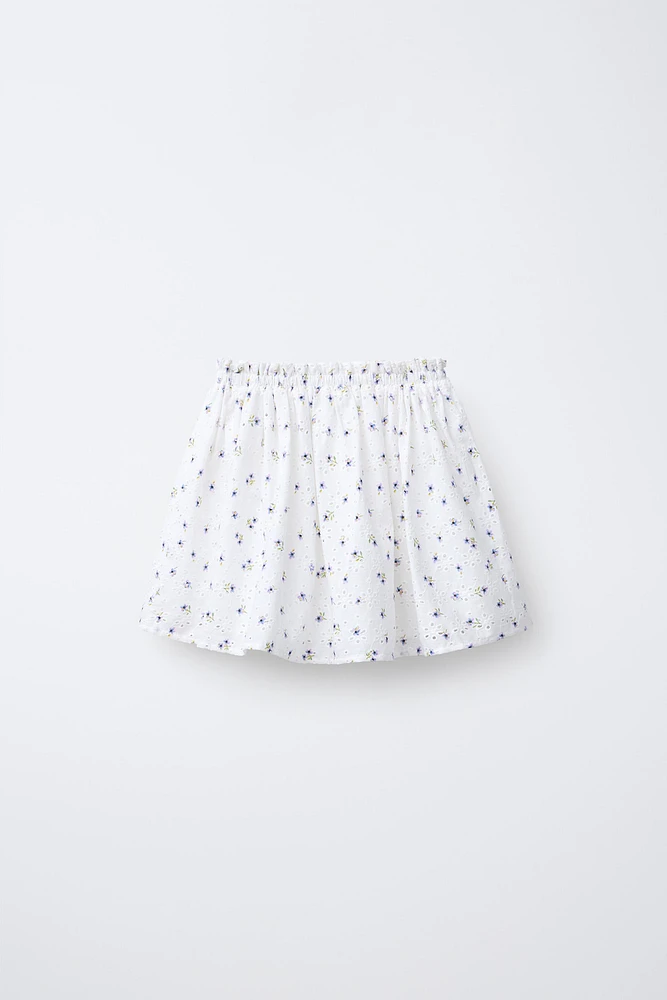 JUPE-SHORT BRODERIES FLEURS