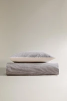 HOUSSE DE COUETTE ENFANT CARREAUX