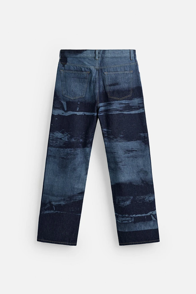 PRINTED RELAXED FIT JEANS