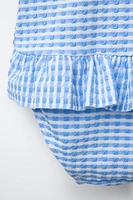 2-6 YEARS/GINGHAM CHECK SWIMSUIT