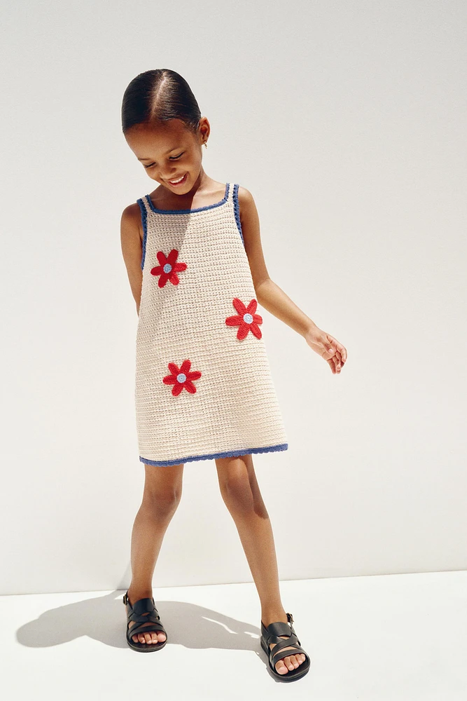 ROBE EN MAILLE FLEURS