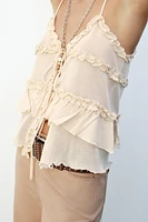 RUFFLED KNIT TOP