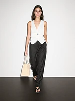 Pantalon straight taille basse fluide