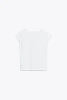 T-SHIRT AVEC PLIS AUX ÉPAULES