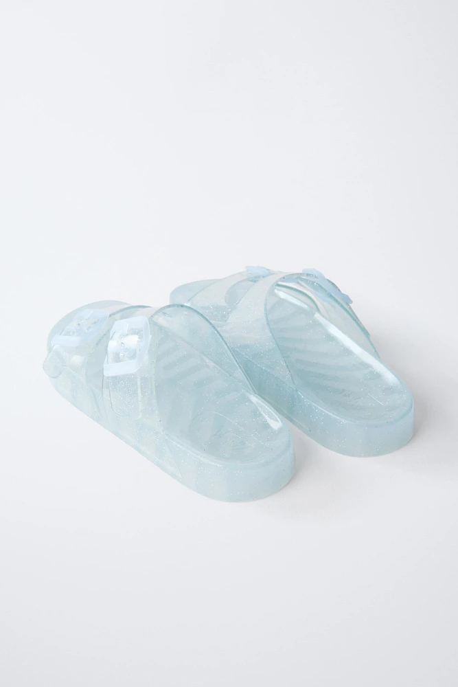 GLITTER BUCKLE POOL SLIDE