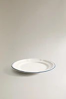 DESSERT PLATE WITH A GREEN RIM