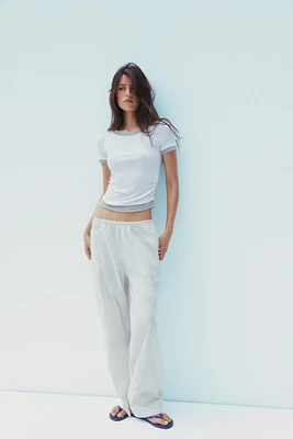 DOUBLE RIB RUCHED T-SHIRT