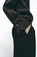 GOLD BUTTON SATIN EFFECT SHIRT