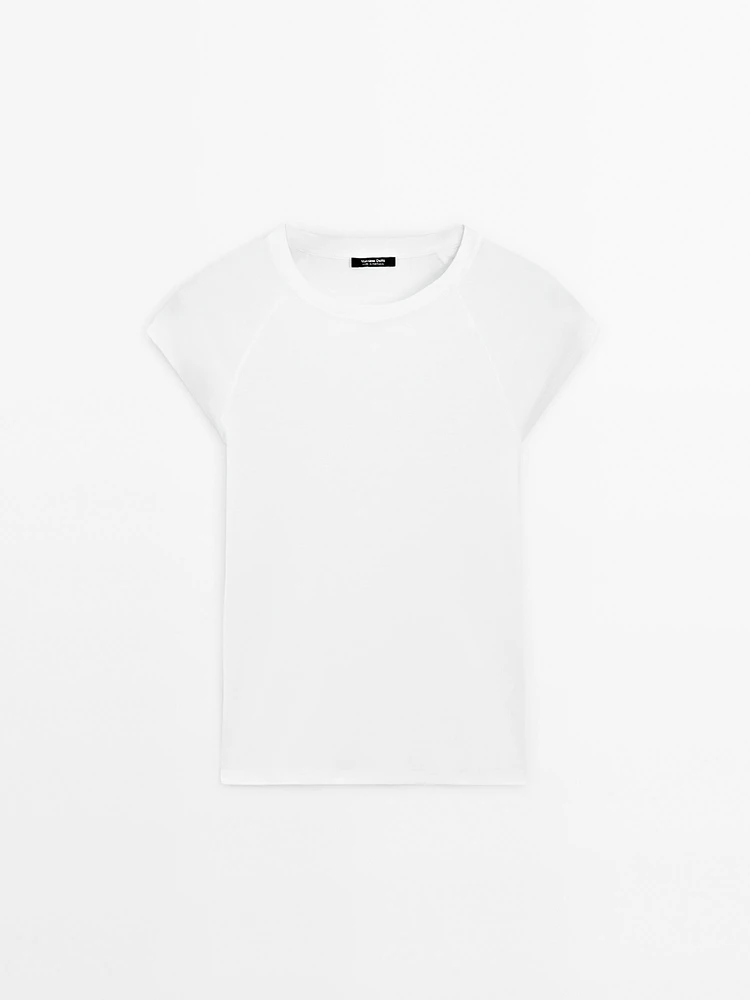 T-shirt manches courtes raglan en coton