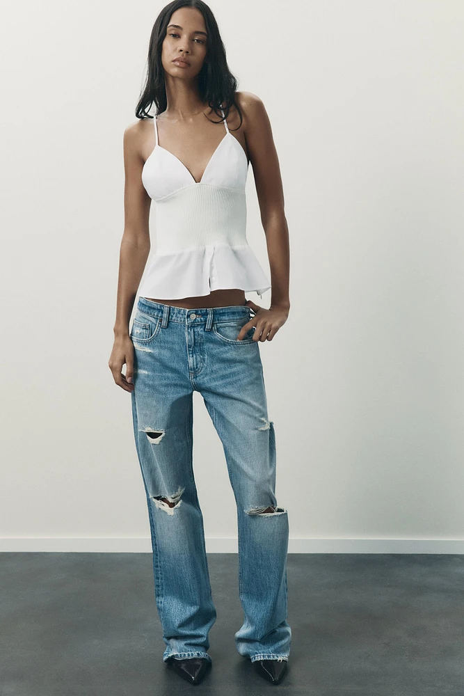 JEAN TRF DÉCHIRURES TAILLE NORMALE