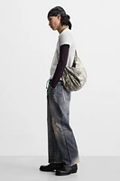 WORN-EFFECT FABRIC BAG