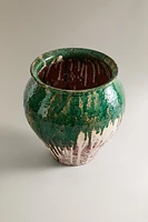 ANTIQUE FINISH CERAMIC VASE