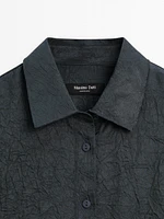 Satin shirt with textured detail