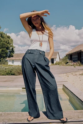 WIDE LEG PAPERBAG PANTS