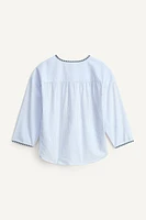 LIMITED EDITION GINGHAM TRIM STRIPED SHIRT