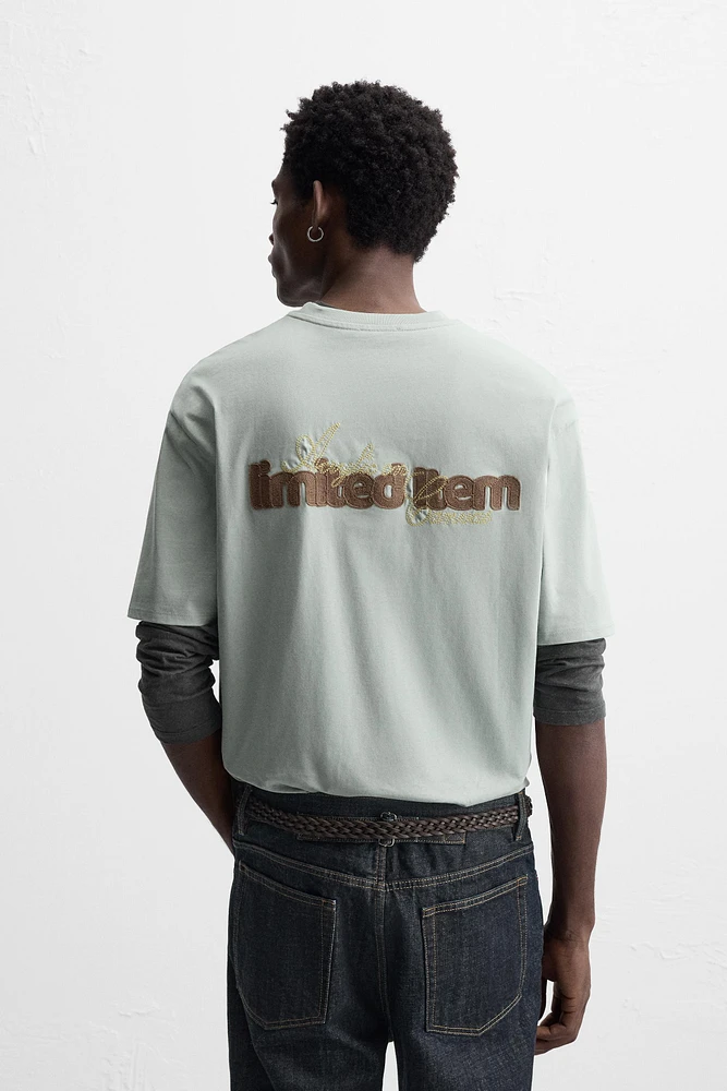 EMBROIDERED TEXT SHIRT