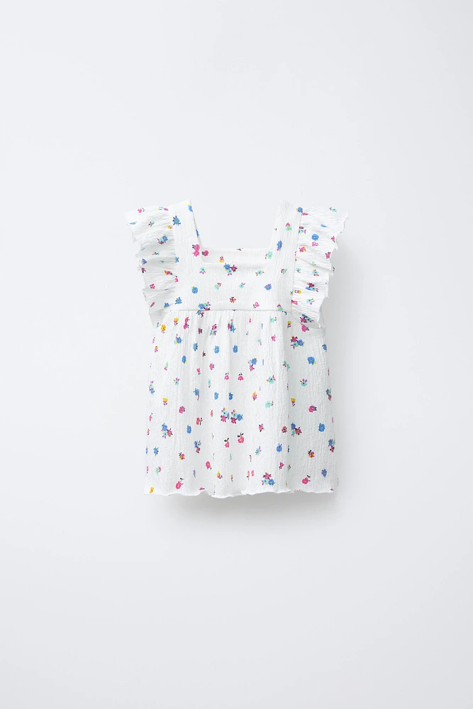 TEXTURED FLORAL T-SHIRT