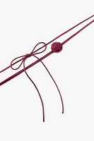 RAS-DE-COU CHOKER DOUBLE CUIR FLEUR