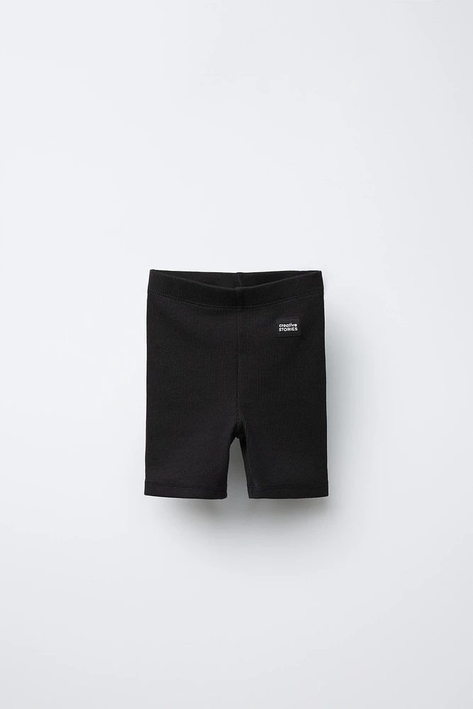 RIB-KNIT BIKE SHORTS