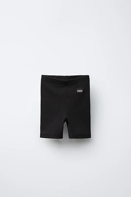 RIB-KNIT BIKE SHORTS
