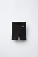 RIB-KNIT BIKE SHORTS