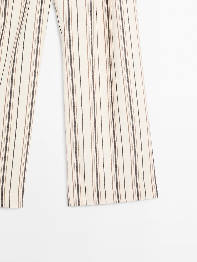 Striped flowing trousers with darts - Studio