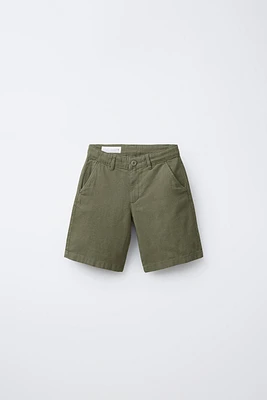 LINEN BLEND CHINO SHORTS