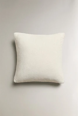 PLAIN FAUX FUR THROW PILLOW COVER