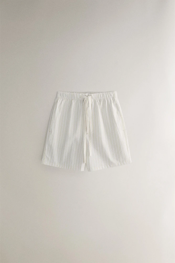 SHORT COTON RAYURES