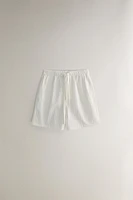 SHORT COTON RAYURES