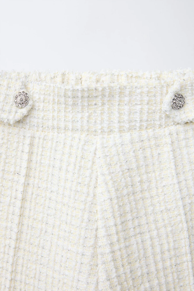TEXTURED PANTS WITH JEWEL BUTTONS